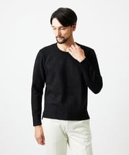 MNKAF70210 MICHEL KLEIN HOMME(ミッシェルクラン オム) 【セットアップ】スエード調クルーネックカットソー ブラック
