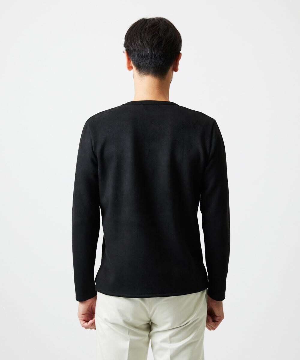 MNKAF70210 MICHEL KLEIN HOMME(ミッシェルクラン オム) 【セットアップ】スエード調クルーネックカットソー ブラック