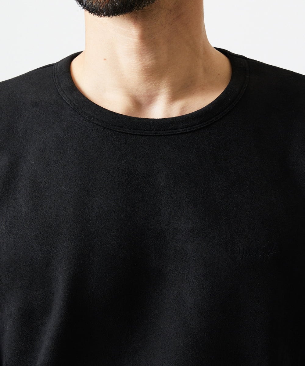 MNKAF70210 MICHEL KLEIN HOMME(ミッシェルクラン オム) 【セットアップ】スエード調クルーネックカットソー ブラック