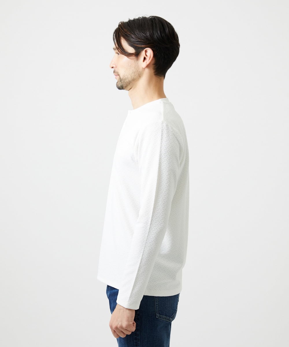 ジャガードヘンリーネック長袖カットソー(カットソー・Tシャツ