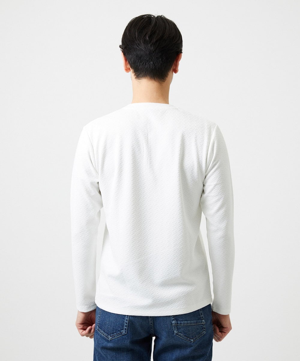 ジャガードヘンリーネック長袖カットソー(カットソー・Tシャツ