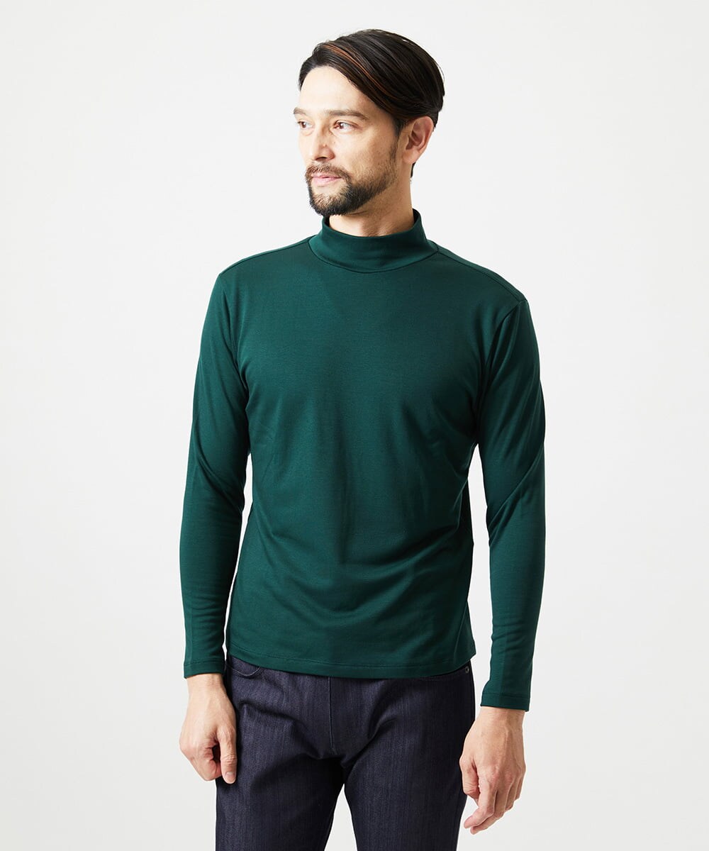MNKAI57180 MICHEL KLEIN HOMME(ミッシェルクラン オム) ジャージモックネックカットソー グリーン