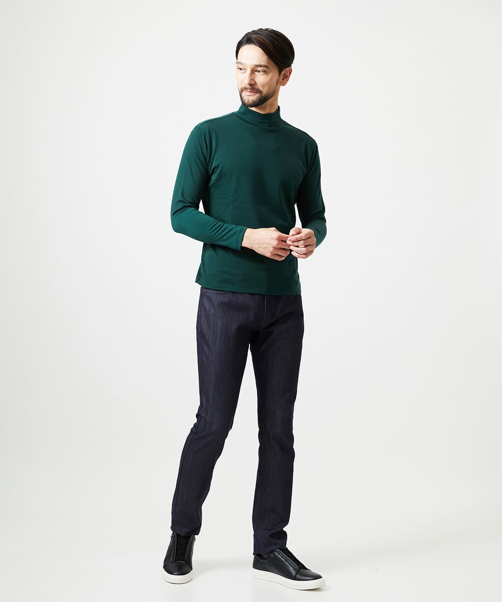 MNKAI57180 MICHEL KLEIN HOMME(ミッシェルクラン オム) ジャージモックネックカットソー グリーン