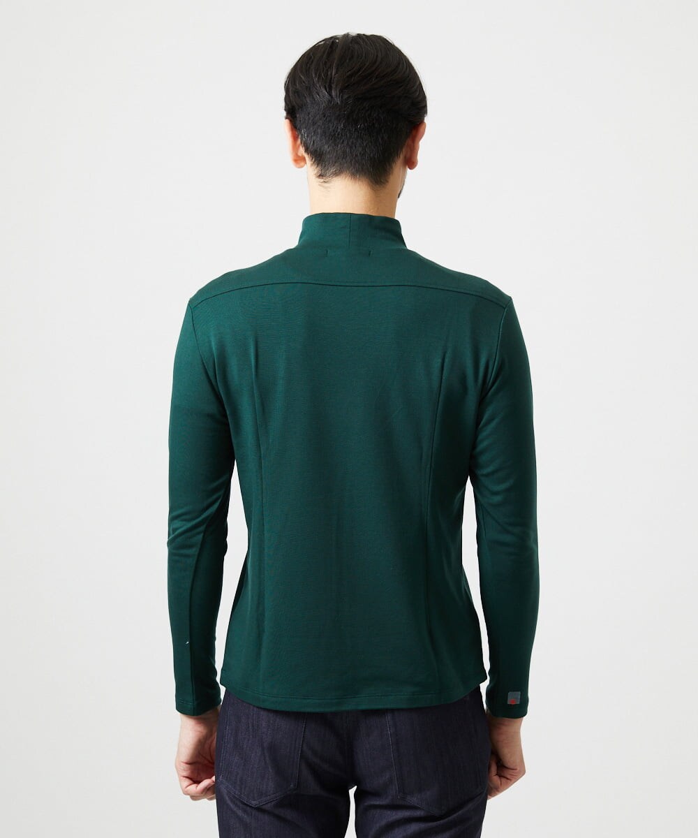 MNKAI57180 MICHEL KLEIN HOMME(ミッシェルクラン オム) ジャージモックネックカットソー グリーン