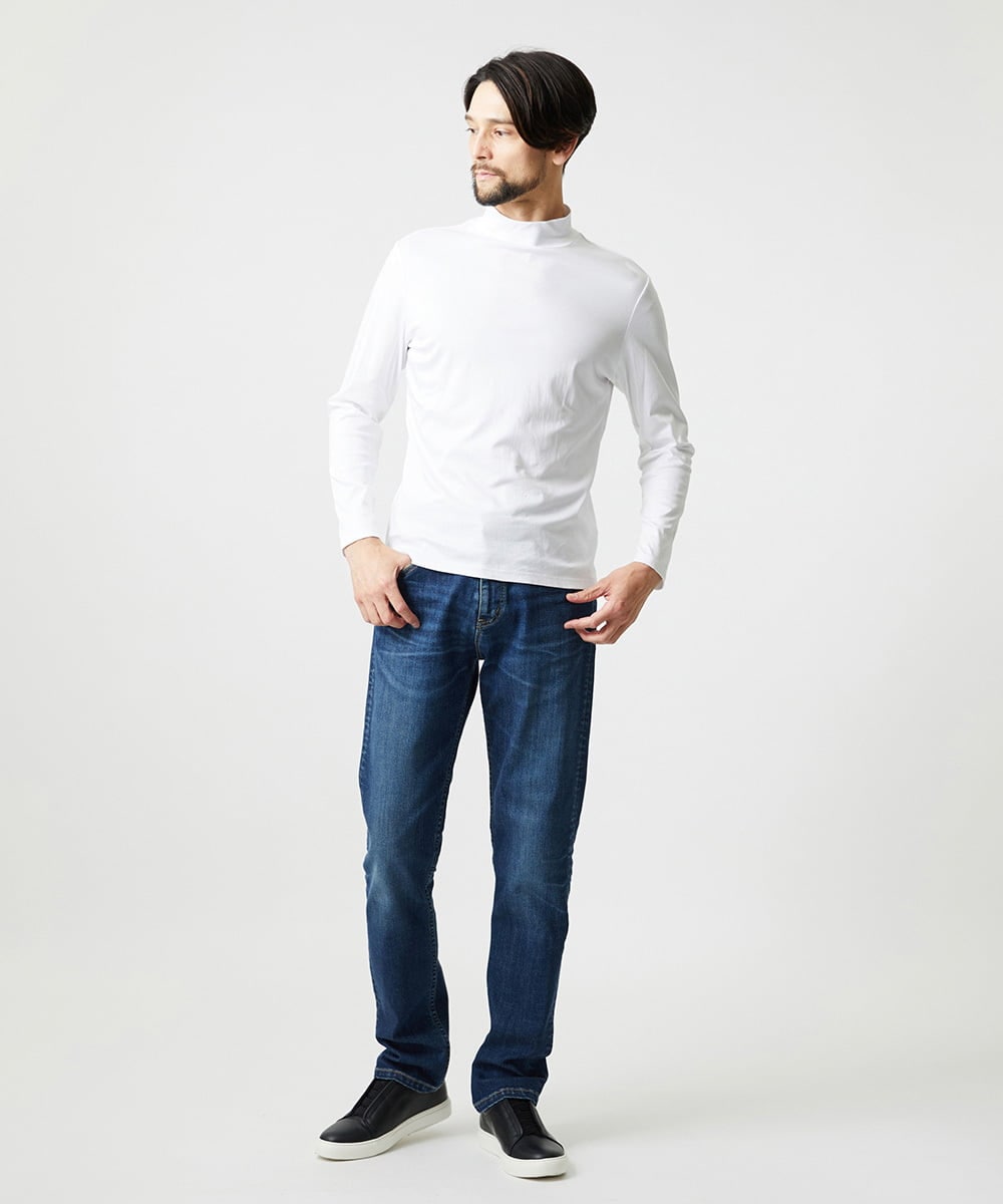 MNKAI61150 MICHEL KLEIN HOMME(ミッシェルクラン オム) モックネック長袖カットソー ホワイト