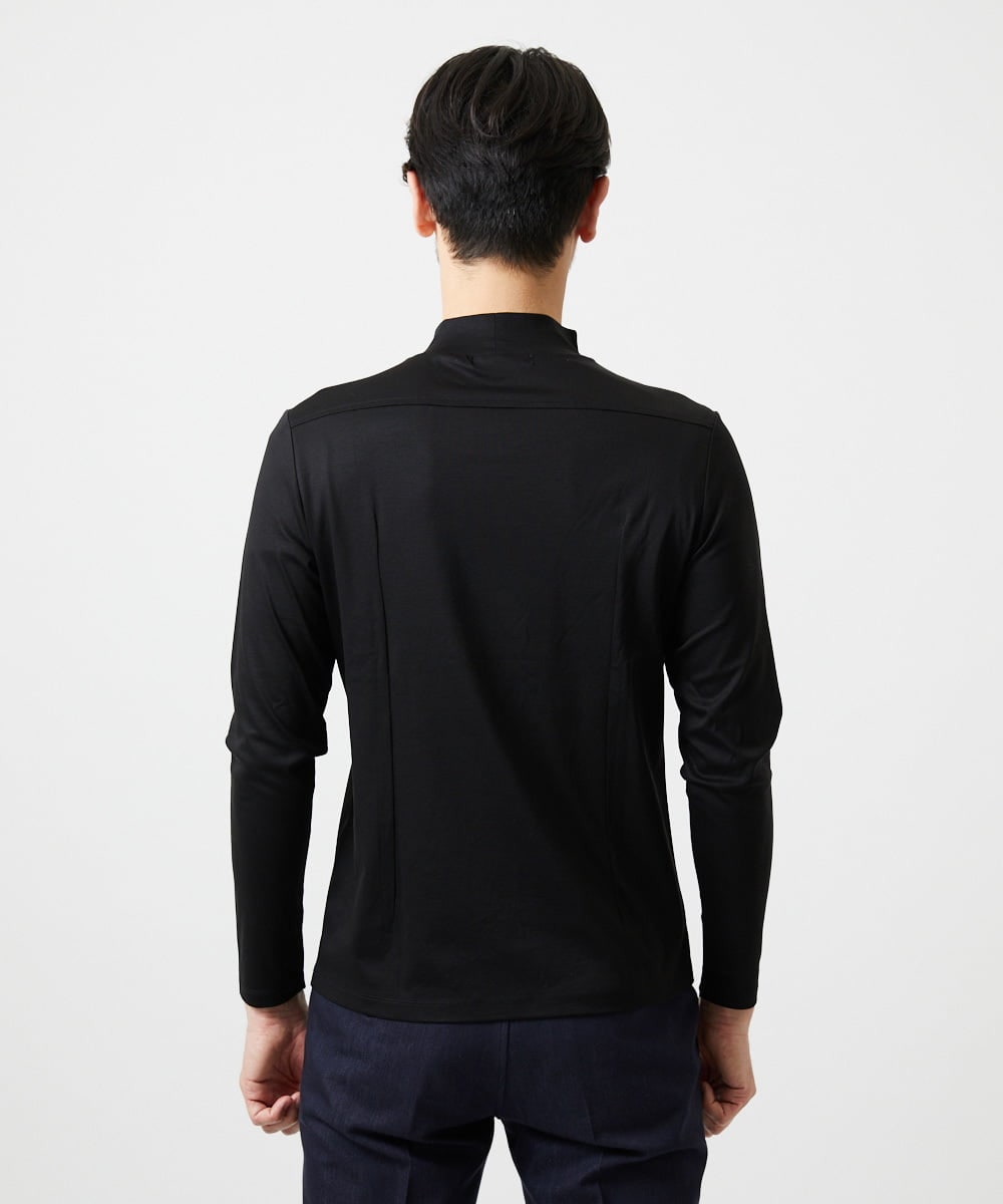 MNKAI61150 MICHEL KLEIN HOMME(ミッシェルクラン オム) モックネック長袖カットソー ブラック