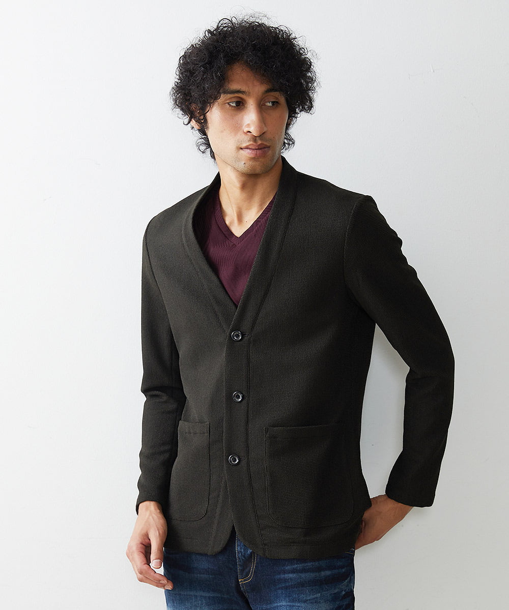 MNKAS30270 MICHEL KLEIN HOMME(ミッシェルクラン オム) カーディガンジャケット カーキ(36)