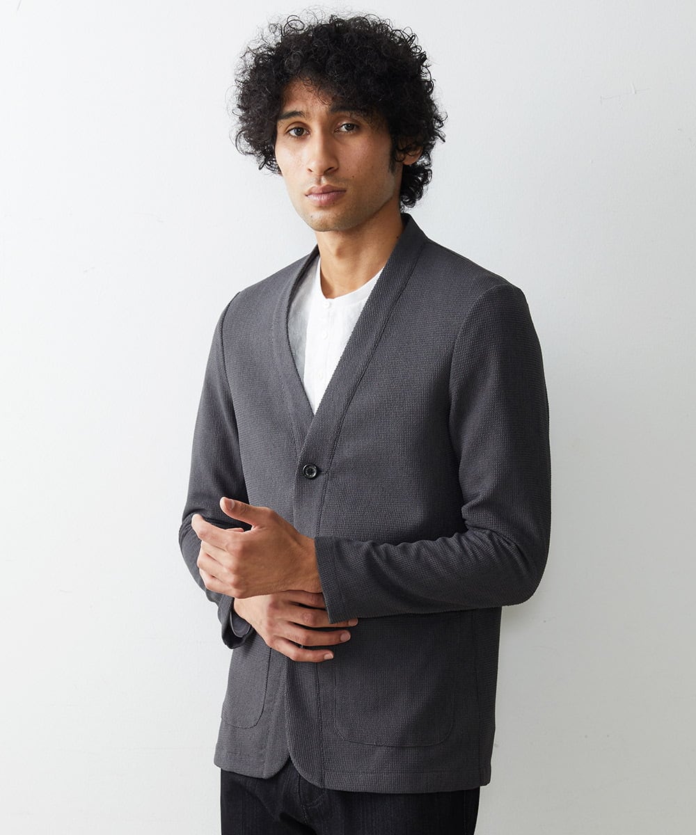 MNKAS30270 MICHEL KLEIN HOMME(ミッシェルクラン オム) カーディガンジャケット グレー(92)