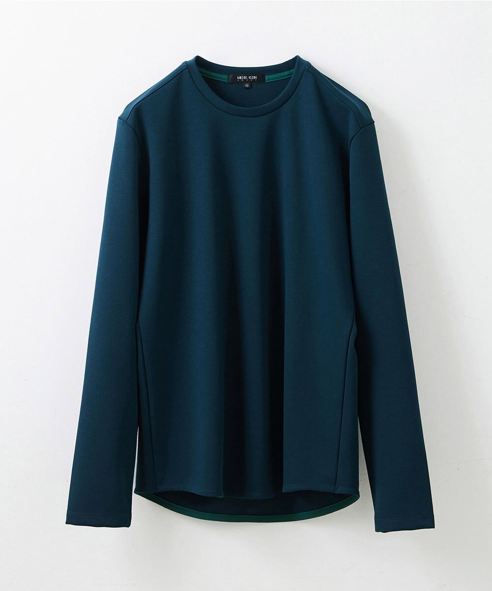 MNKAV03130 MICHEL KLEIN HOMME(ミッシェルクラン オム) ダブルジャージクルーネックカットソー グリーン(35)