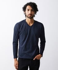 MNKAV06130 MICHEL KLEIN HOMME(ミッシェルクラン オム) 《日本製》オリジナルボタニカル柄カットソー ブルー(56)