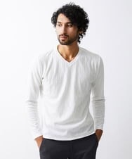 MNKAV06130 MICHEL KLEIN HOMME(ミッシェルクラン オム) 《日本製》オリジナルボタニカル柄カットソー ホワイト(90)