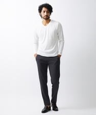 MNKAV06130 MICHEL KLEIN HOMME(ミッシェルクラン オム) 《日本製》オリジナルボタニカル柄カットソー ホワイト(90)