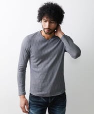 MNKAV06130 MICHEL KLEIN HOMME(ミッシェルクラン オム) 《日本製》オリジナルボタニカル柄カットソー グレー(92)