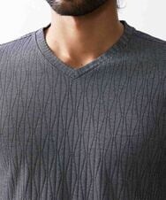 MNKAV06130 MICHEL KLEIN HOMME(ミッシェルクラン オム) 《日本製》オリジナルボタニカル柄カットソー グレー(92)