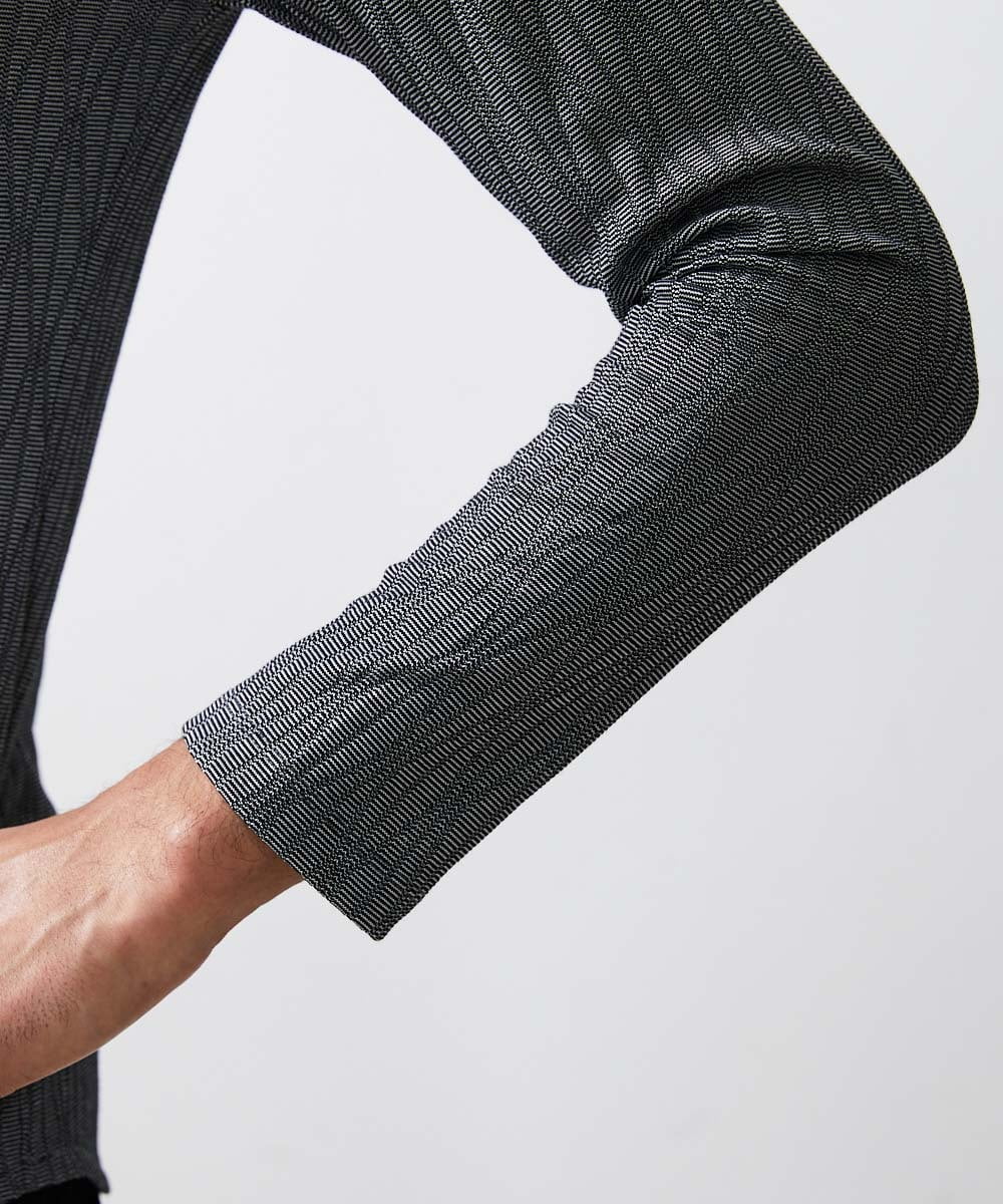 MNKAV06130 MICHEL KLEIN HOMME(ミッシェルクラン オム) 《日本製》オリジナルボタニカル柄カットソー グレー(92)