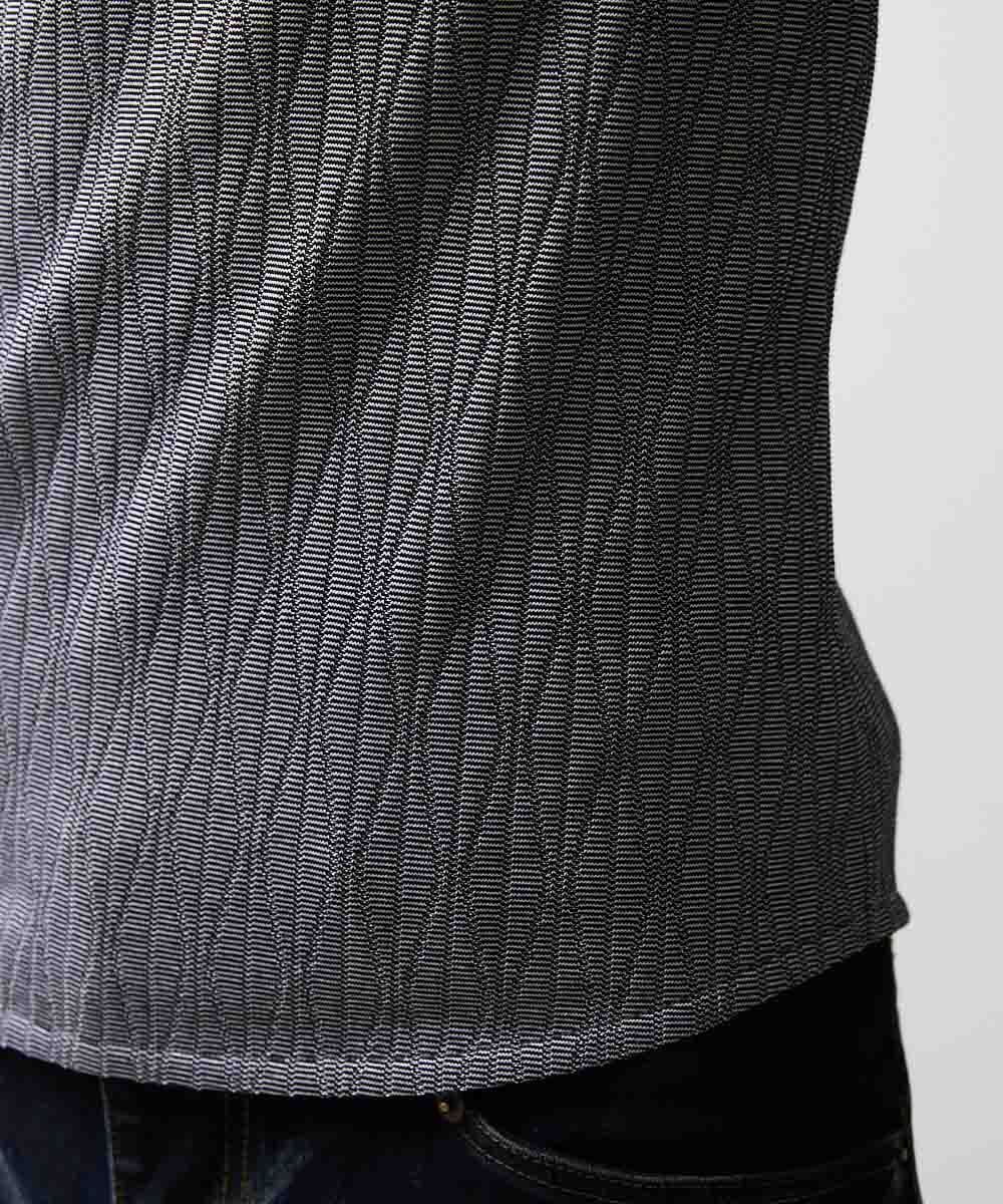 MNKAV06130 MICHEL KLEIN HOMME(ミッシェルクラン オム) 《日本製》オリジナルボタニカル柄カットソー グレー(92)