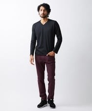 MNKAV06130 MICHEL KLEIN HOMME(ミッシェルクラン オム) 《日本製》オリジナルボタニカル柄カットソー ダークグレー(93)