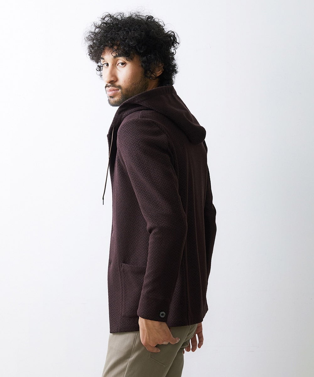 MNKAV34270 MICHEL KLEIN HOMME(ミッシェルクラン オム) ヘリンボンパーカー ブラウン
