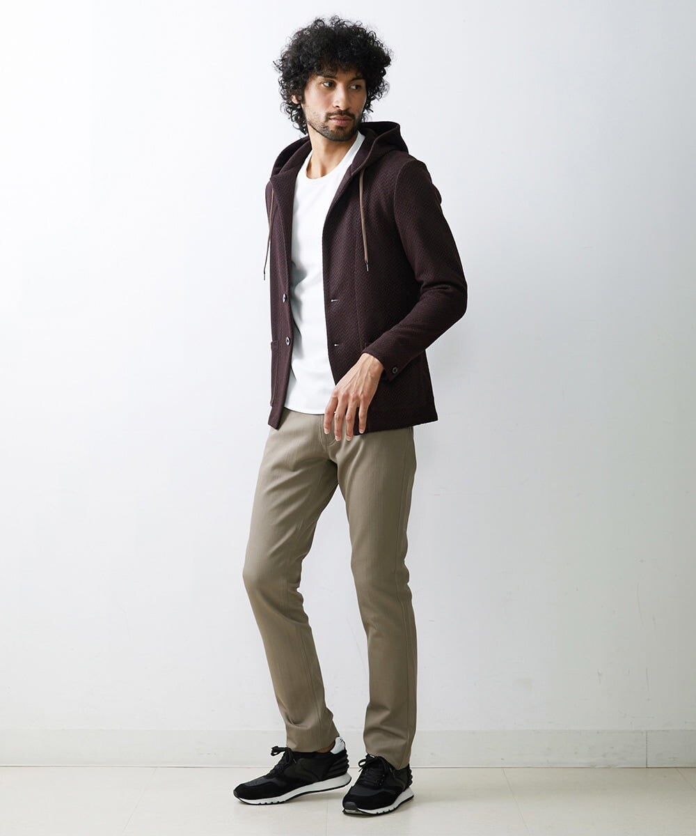MNKAV34270 MICHEL KLEIN HOMME(ミッシェルクラン オム) ヘリンボンパーカー ブラウン
