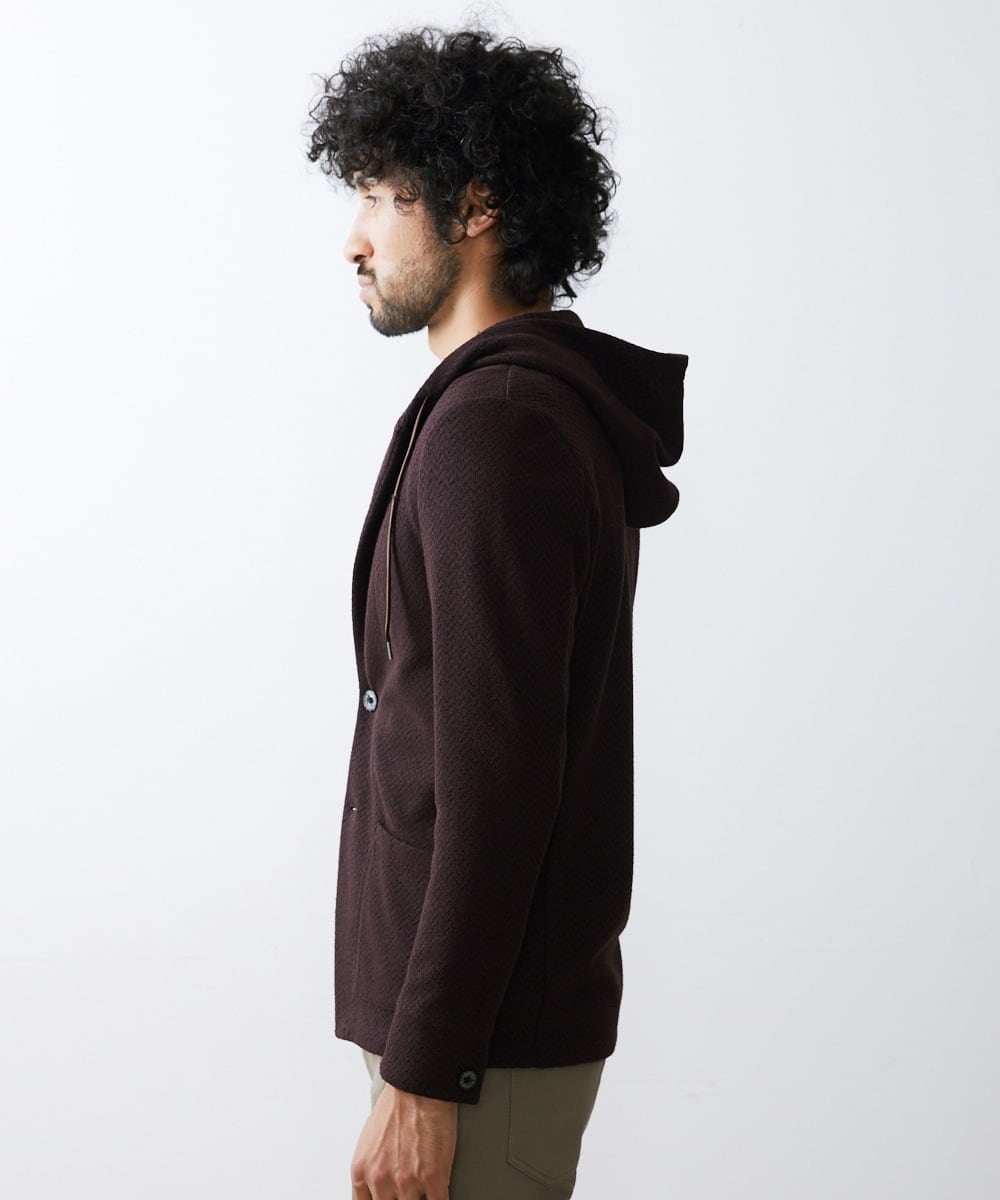 MNKAV34270 MICHEL KLEIN HOMME(ミッシェルクラン オム) ヘリンボンパーカー ブラウン