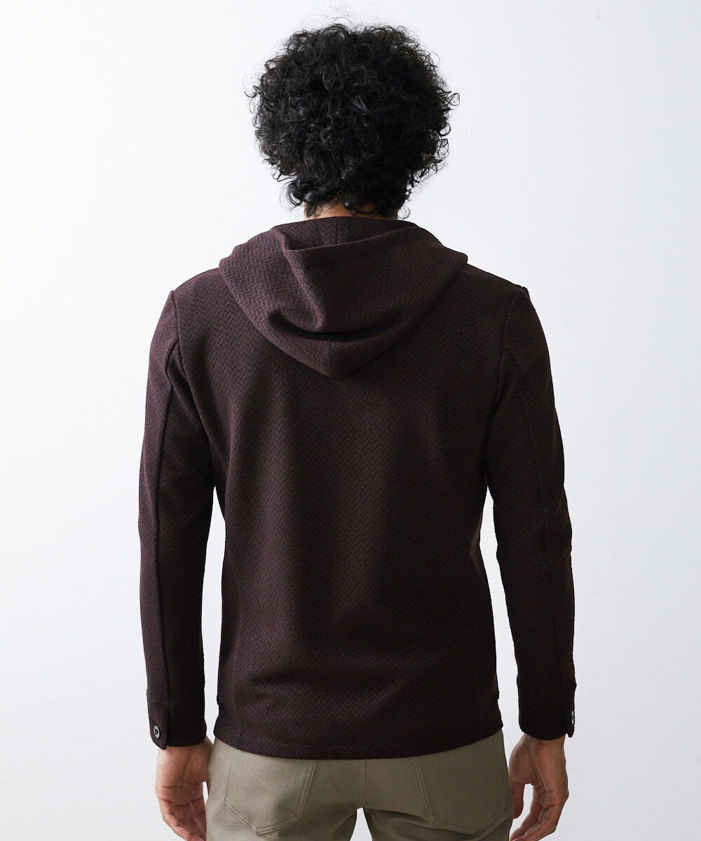 MNKAV34270 MICHEL KLEIN HOMME(ミッシェルクラン オム) ヘリンボンパーカー ブラウン