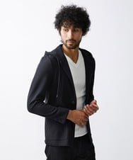 MNKAV34270 MICHEL KLEIN HOMME(ミッシェルクラン オム) ヘリンボンパーカー ブラック