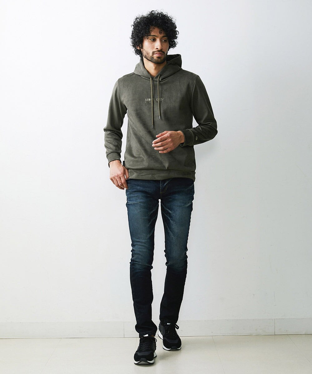 MNKAV41220 MICHEL KLEIN HOMME(ミッシェルクラン オム) スエードプルオーバーパーカー カーキ(36)