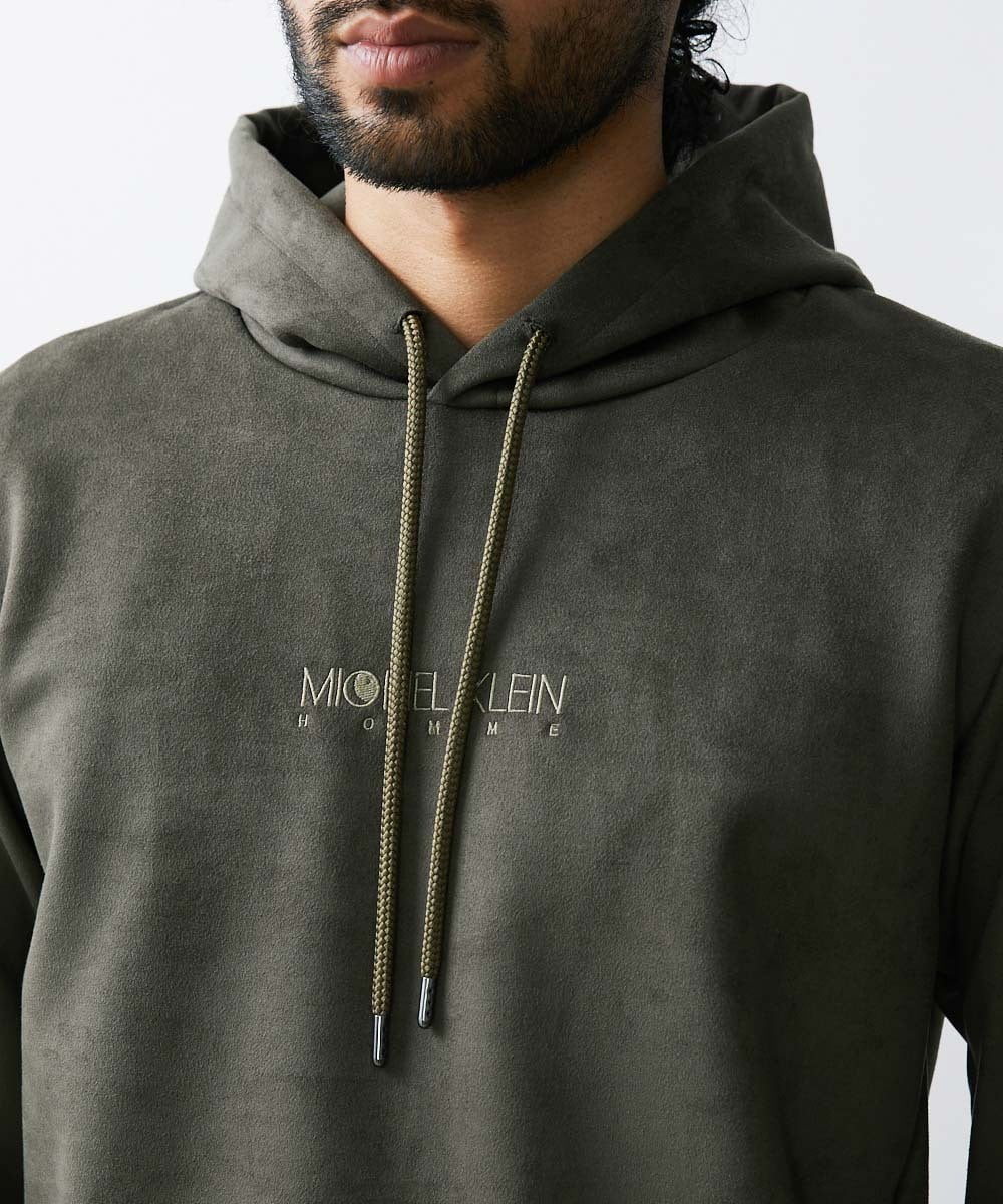 MNKAV41220 MICHEL KLEIN HOMME(ミッシェルクラン オム) スエードプルオーバーパーカー カーキ(36)