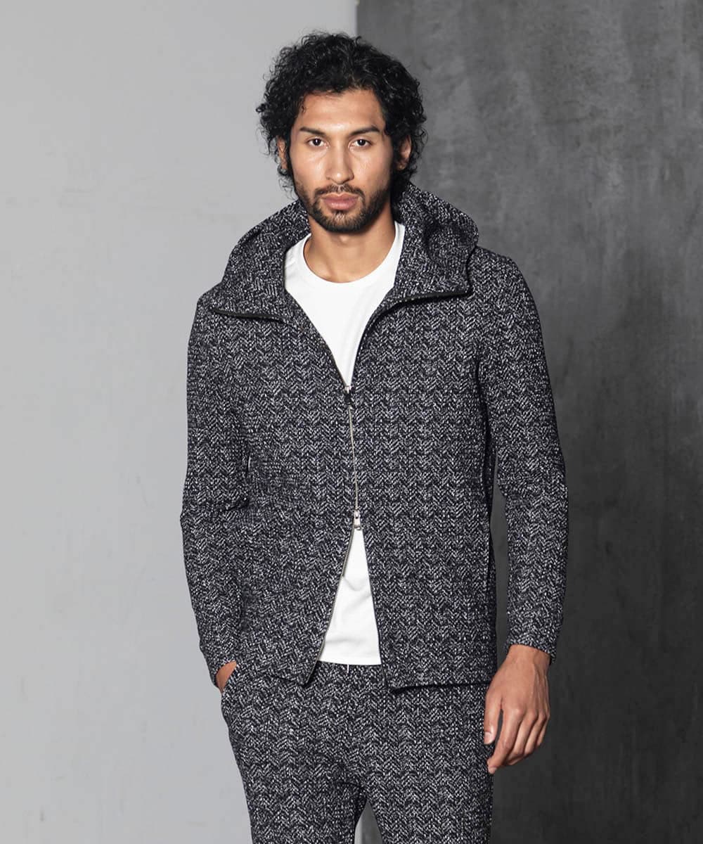 MNKAV47250 MICHEL KLEIN HOMME(ミッシェルクラン オム) フリースパーカー ブラック(94)