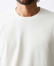 MNKAV52190 MICHEL KLEIN HOMME(ミッシェルクラン オム) ヘリンボン柄カットソー ホワイト
