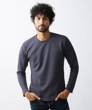 MNKAV52190 MICHEL KLEIN HOMME(ミッシェルクラン オム) ヘリンボン柄カットソー ダークグレー