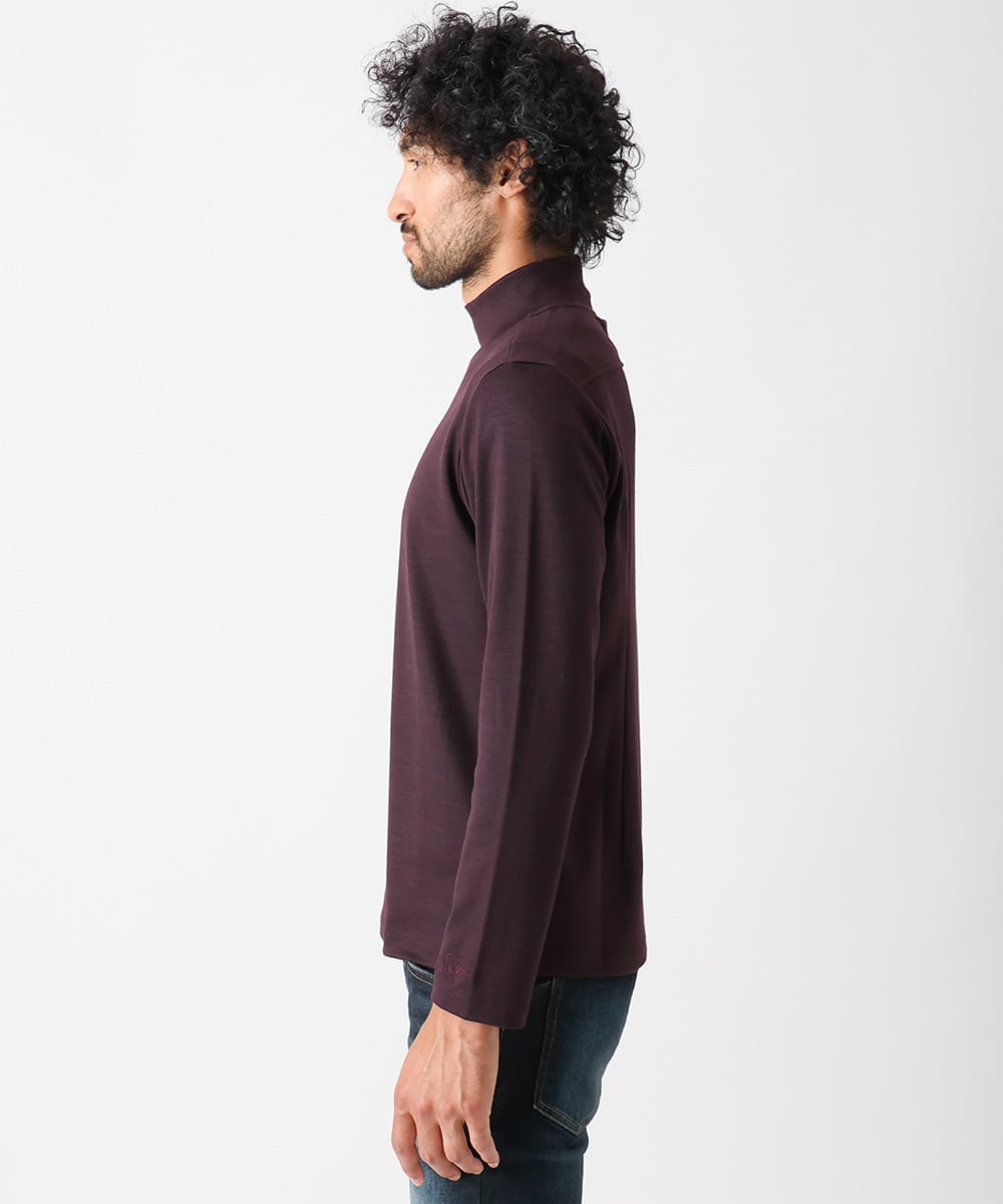 MNKCA60250 MICHEL KLEIN HOMME(ミッシェルクラン オム) 《日本製》スムースモックネック長袖カットソー パープル
