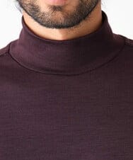 MNKCA60250 MICHEL KLEIN HOMME(ミッシェルクラン オム) 《日本製》スムースモックネック長袖カットソー パープル