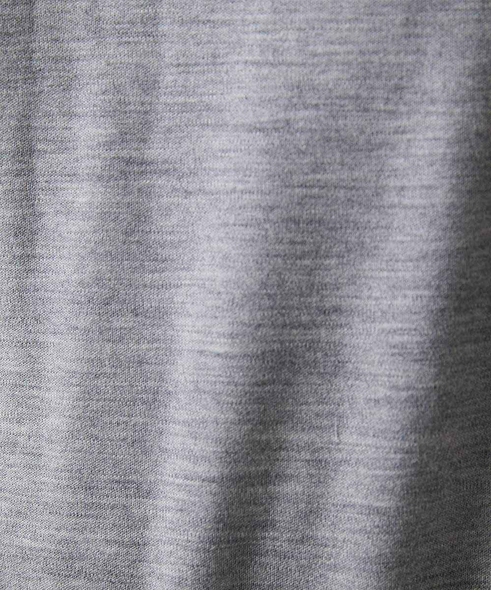 MNKCA60250 MICHEL KLEIN HOMME(ミッシェルクラン オム) 《日本製》スムースモックネック長袖カットソー ライトグレー
