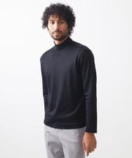 MNKCA60250 MICHEL KLEIN HOMME(ミッシェルクラン オム) 《日本製》スムースモックネック長袖カットソー ブラック