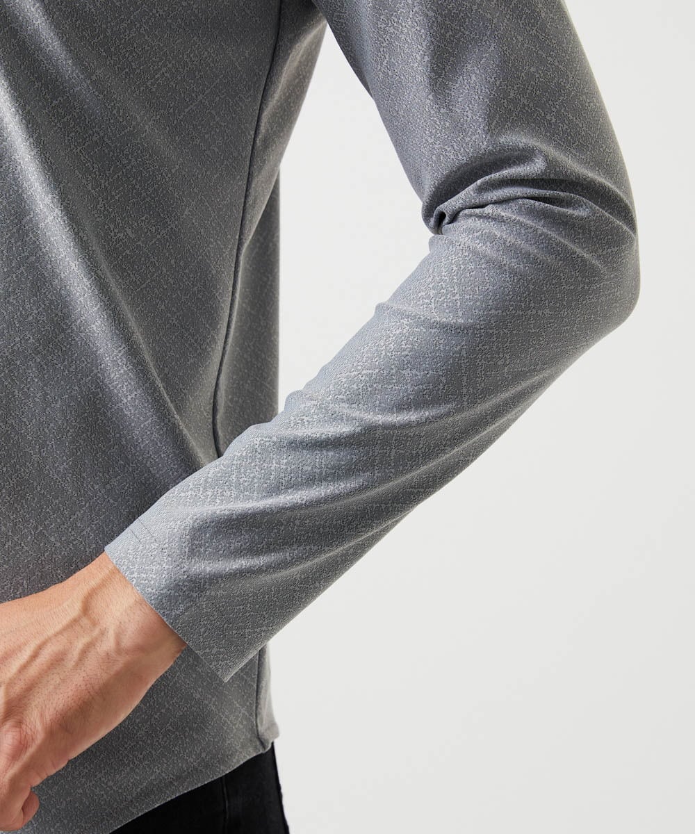 MNKCD52190 MICHEL KLEIN HOMME(ミッシェルクラン オム) 《日本製》バイアスチェック柄Vネックカットソー グレー