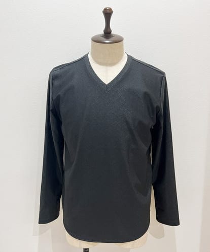 MNKCD52190 MICHEL KLEIN HOMME 《日本製》バイアスチェック柄Vネックカットソー