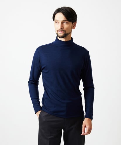 MNKCD68250 MICHEL KLEIN HOMME 《日本製》スムースモックネック長袖カットソー