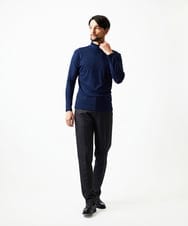 MNKCD68250 MICHEL KLEIN HOMME(ミッシェルクラン オム) 《日本製》スムースモックネック長袖カットソー ブルー