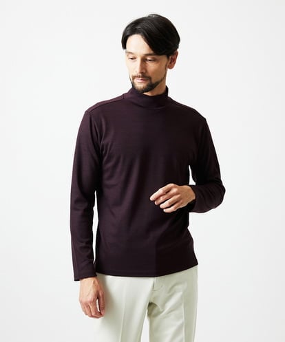 MNKCD68250 MICHEL KLEIN HOMME 《日本製》スムースモックネック長袖カットソー