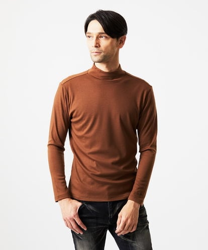 MNKCD68250 MICHEL KLEIN HOMME 《日本製》スムースモックネック長袖カットソー