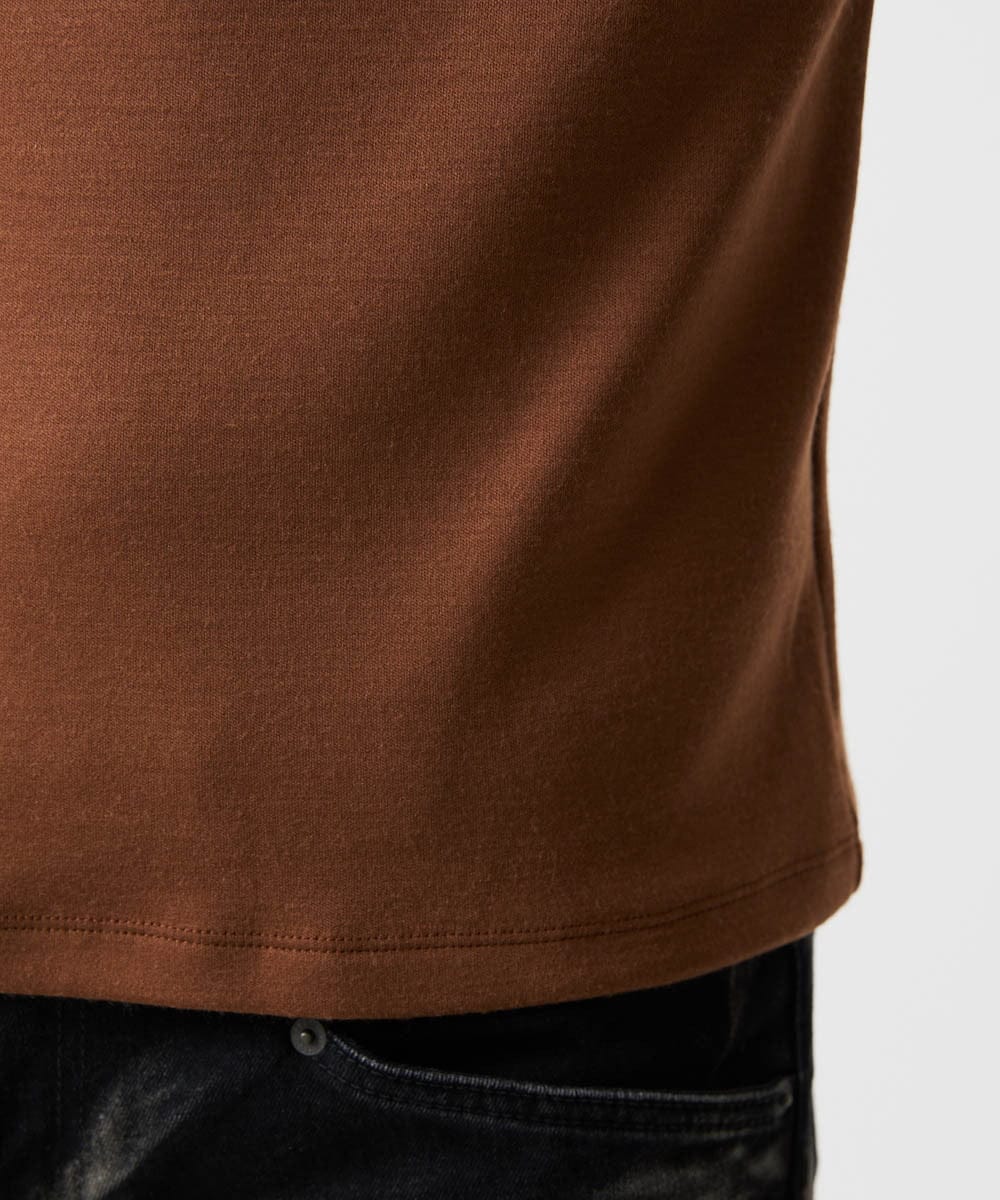 MNKCD68250 MICHEL KLEIN HOMME(ミッシェルクラン オム) 《日本製》スムースモックネック長袖カットソー ベージュ