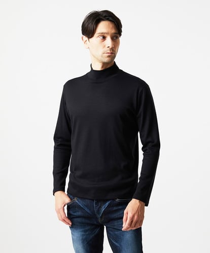 MNKCD68250 MICHEL KLEIN HOMME 《日本製》スムースモックネック長袖カットソー