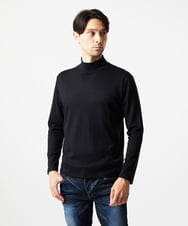 MNKCD68250 MICHEL KLEIN HOMME(ミッシェルクラン オム) 《日本製》スムースモックネック長袖カットソー ブラック