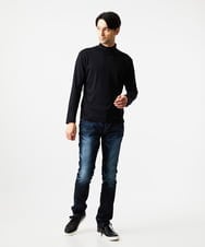 MNKCD68250 MICHEL KLEIN HOMME(ミッシェルクラン オム) 《日本製》スムースモックネック長袖カットソー ブラック