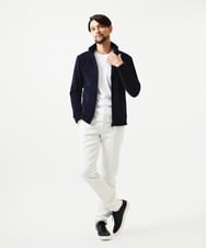 MNKCD70290 MICHEL KLEIN HOMME(ミッシェルクラン オム) スタンドカラーモールニットカーディガン ネイビー