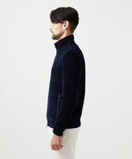 MNKCD70290 MICHEL KLEIN HOMME(ミッシェルクラン オム) スタンドカラーモールニットカーディガン ネイビー