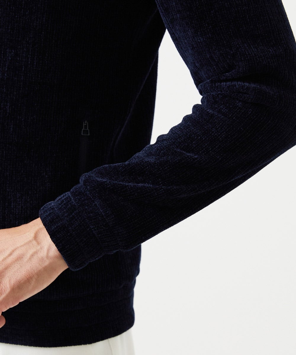 MNKCD70290 MICHEL KLEIN HOMME(ミッシェルクラン オム) スタンドカラーモールニットカーディガン ネイビー