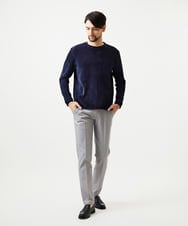 MNKCD71200 MICHEL KLEIN HOMME(ミッシェルクラン オム) クルーネックモールニット ネイビー
