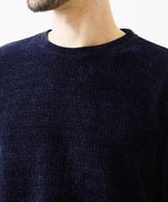 MNKCD71200 MICHEL KLEIN HOMME(ミッシェルクラン オム) クルーネックモールニット ネイビー